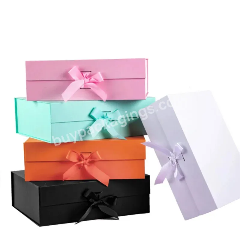 Custom Logo Premium Luxury Cardboard Paper Gift Box Packaging Dress Cardboard Foldable Book Style Box For Shoes & Clothing - Buy Magnetic Closure Custom Fancy Dress Paper Box For Bridesmaid Wedding Gift Set With Magnetic Lid Flat Packaging Folding Bo