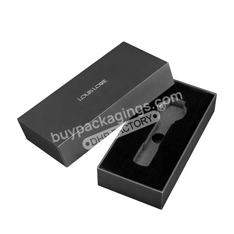 Custom Logo Printed High-end Retail Small Jewelry Gift Shipping Rigid Paper Plain Black Watch Box Packaging