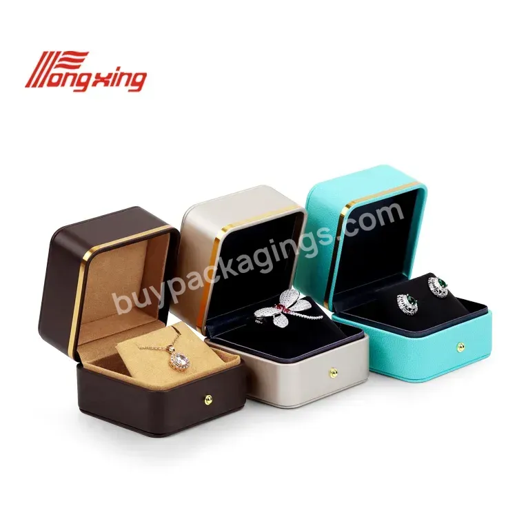 Custom Luxury Leather Jewelry Box Champagne Accessories Packaging For Necklaces And Rings Earring Packaging