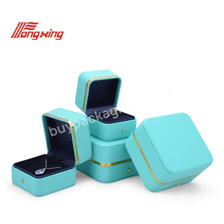 Custom Luxury Leather Jewelry Box Champagne Accessories Packaging For Necklaces And Rings Earring Packaging