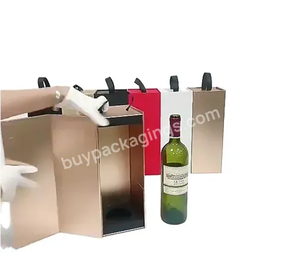 Customise Packaging Box Cardboard Single Pack One Piece Magnetic Folding Red Wine Box Luxury - Buy Wine Packaging Gift Box,Wine Carrier Box,Corrugated Wine Box.