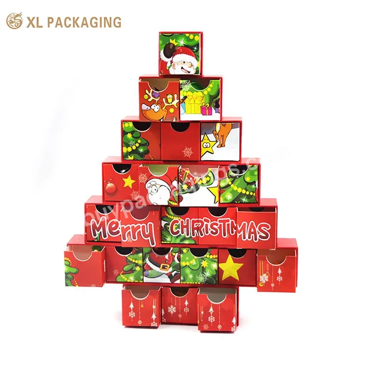 Customize Tree Shape 24 Advent Calendar Drawer Box Inside Candy Chocolate Tea Gift 24 Drawer Calendar Box For Logo - Buy Candy Boxes For 24 Drawer,Tree Shape Advent Calendar Box,Chocolate Advent Calendar Box For 24 Drawer.