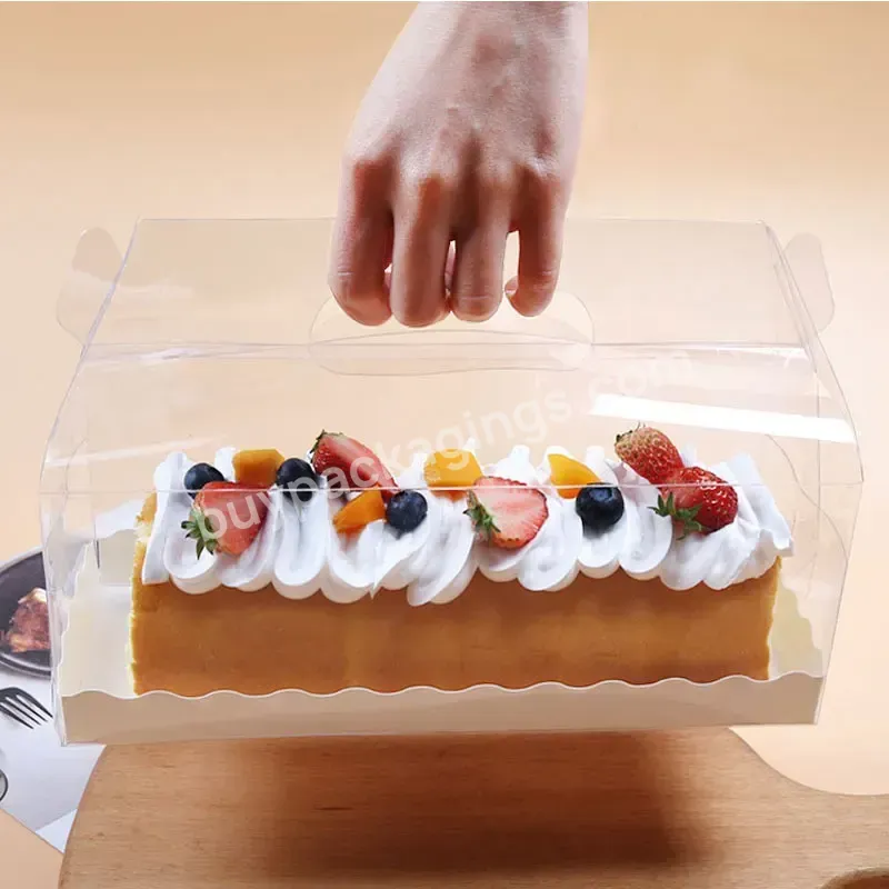 Customized Clear Plastic Banana Cake Container Clear Square Transparent Pet Cake Box With Handle - Buy Clear Square Cake Boxes,Customized Clear Plastic Banana Cake Container,Transparent Pet Cake Box With Handle.