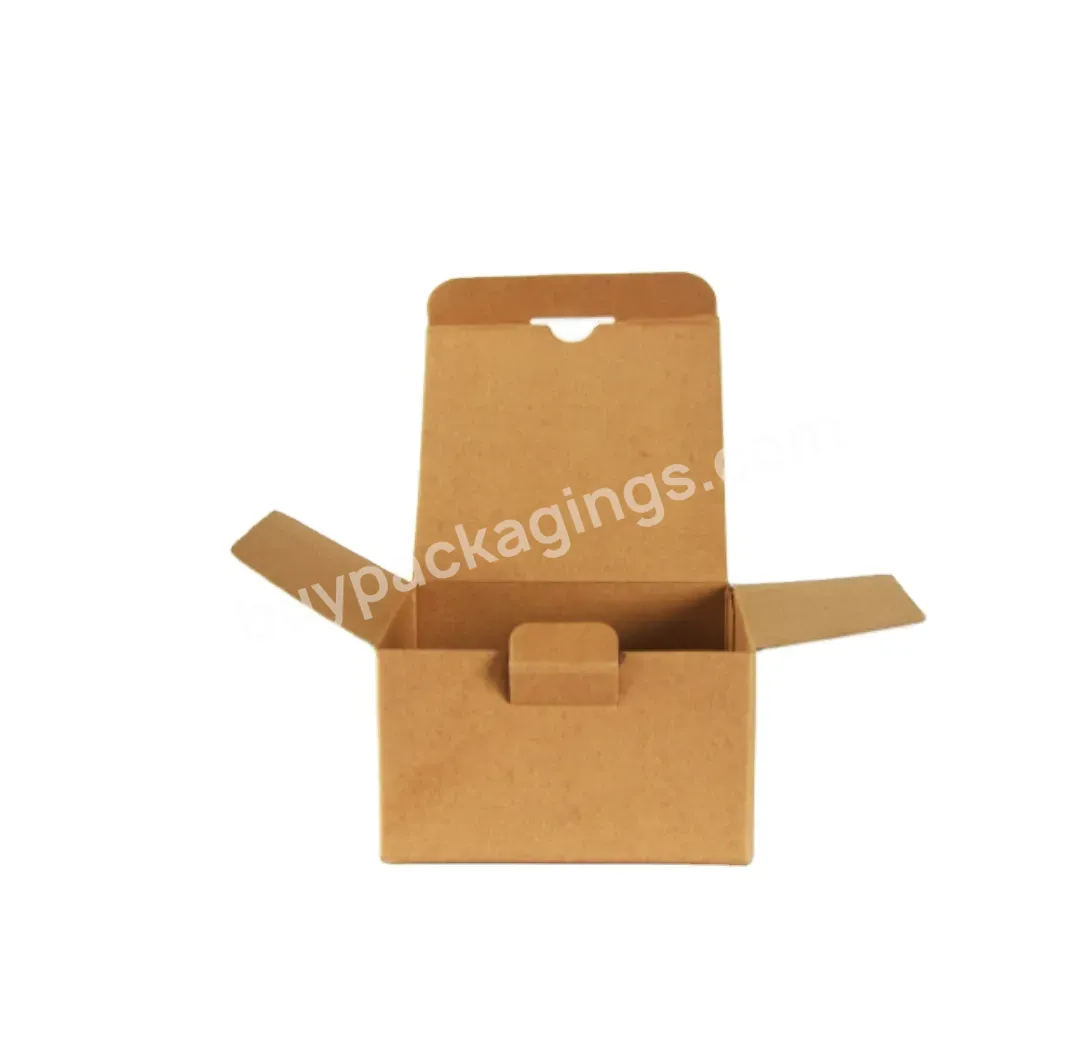 Customized Logo Square Printing Brown Corrugated Paper Box For Cosmetic Eye Cream Facial Cream Packaging