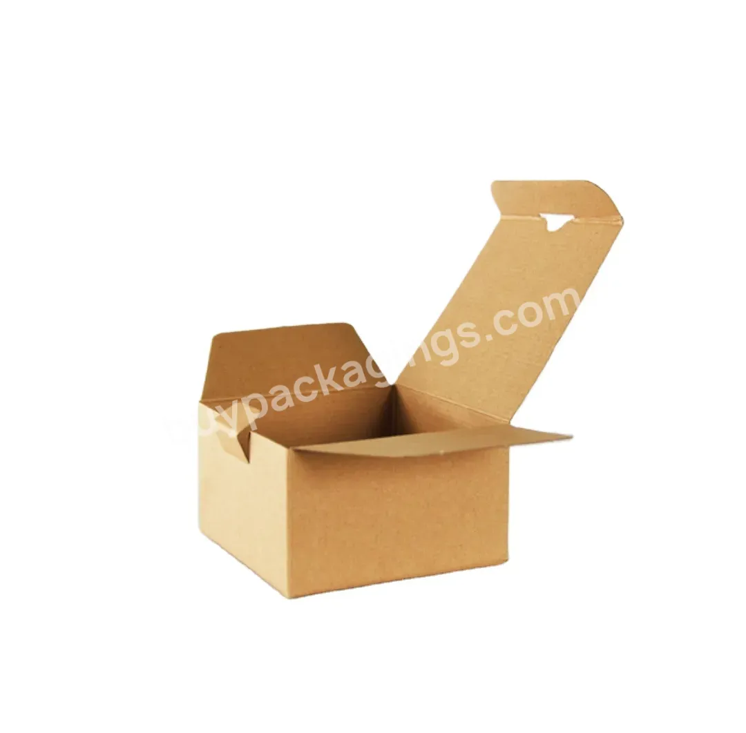 Customized Logo Square Printing Brown Corrugated Paper Box For Cosmetic Eye Cream Facial Cream Packaging