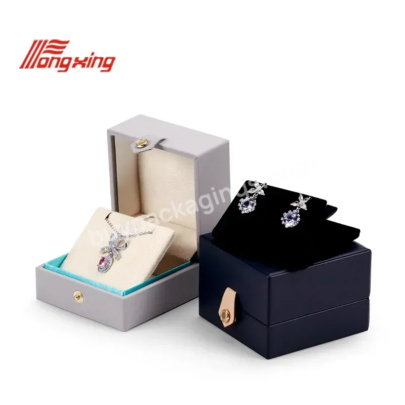 Customized Luxury Gray Leather Jewelry Boxes With Logo For Bracelets And Other Pieces Paper Gift Box