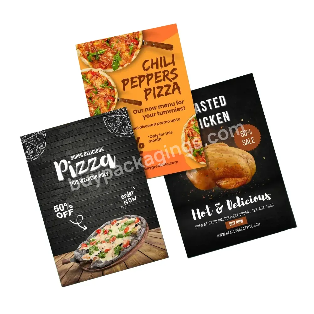 Customized Printed Flyer Trifold Brochure Instruction Manual Advertising Leaflet Takeout Menu Poster Printing