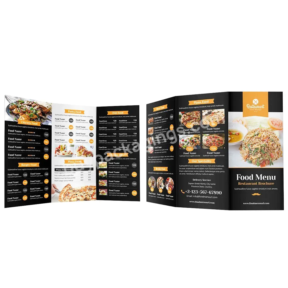 Customized Printed Flyer Trifold Brochure Instruction Manual Advertising Leaflet Takeout Menu Poster Printing