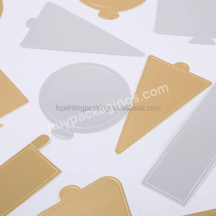 Disposable Cardboard Cake Tray Greaseproof Gold Cake Base For Knife Cut Slice Cake