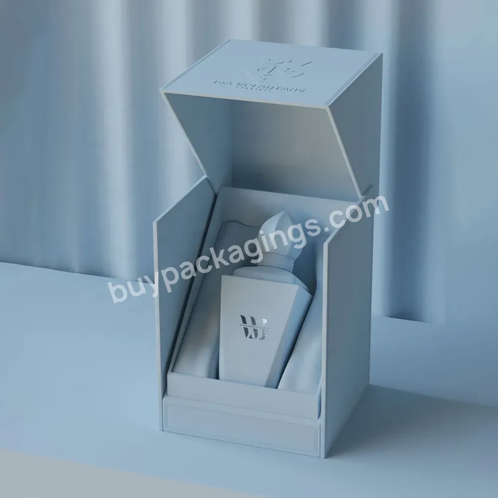 E Commerce Printing Luxury Double Door Open Cosmetic Paper Perfume Bottle Packaging Gift Box With Eva Foam Insert