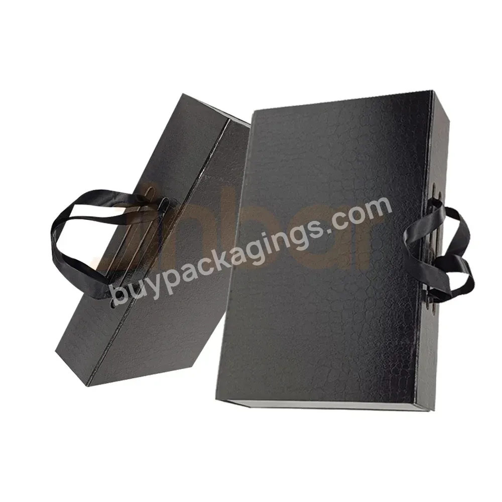 Eco Friendly Box Options For Brush Packaging Matte Black With Two Handle Gift Box With Divider Compartments - Buy Brush Packaging Box,Black Box With Handle,Gift Box With Compartments.