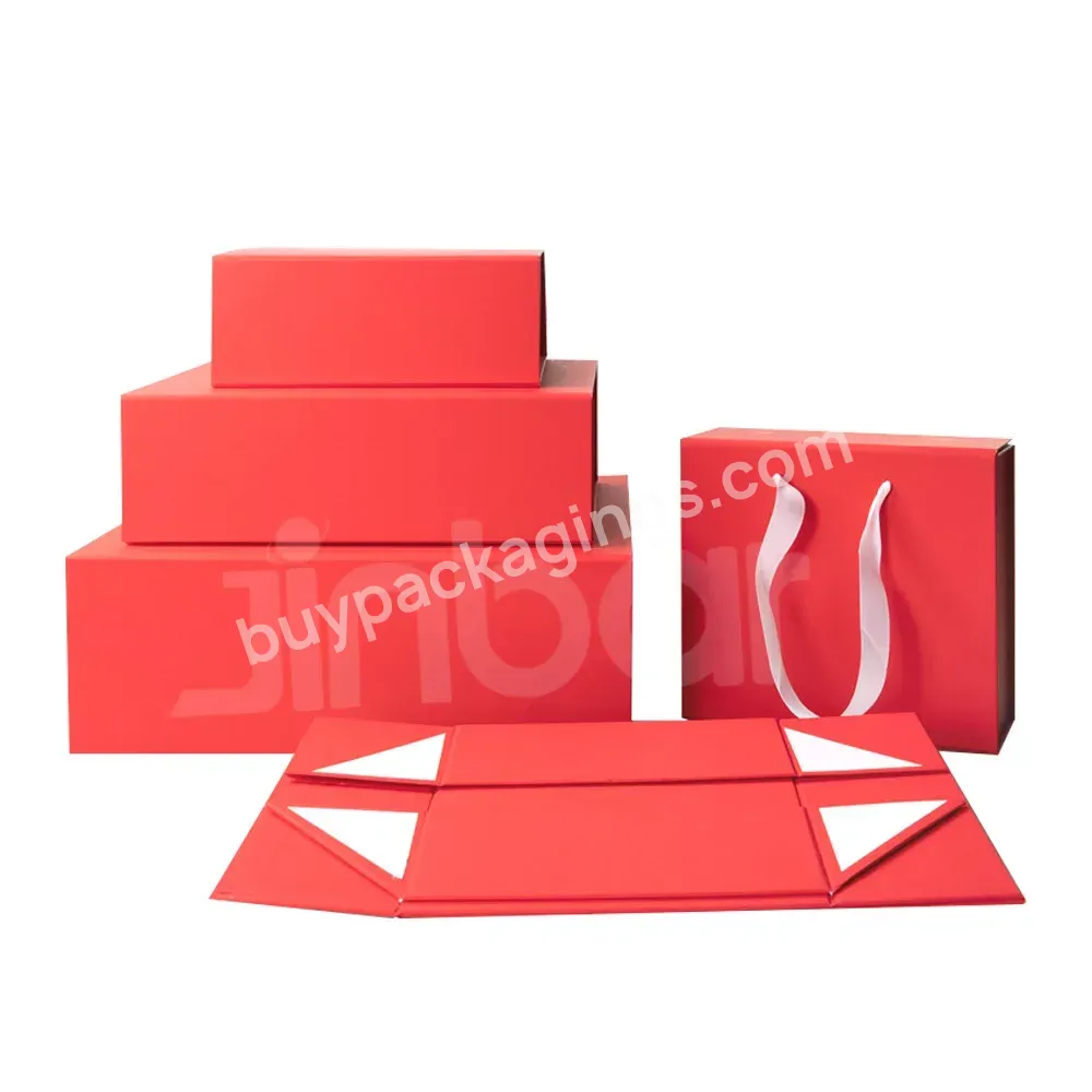 Exquisite Packaging Endless Possibilities Empty New Born Baby Clothes Packaging Box Handle Magnetic Gift Box Red