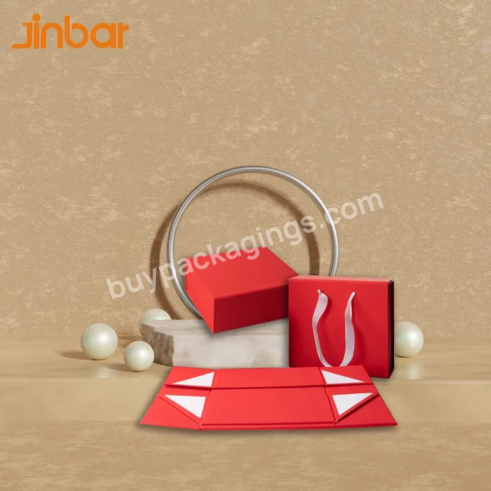 Exquisite Packaging Endless Possibilities Empty New Born Baby Clothes Packaging Box Handle Magnetic Gift Box Red