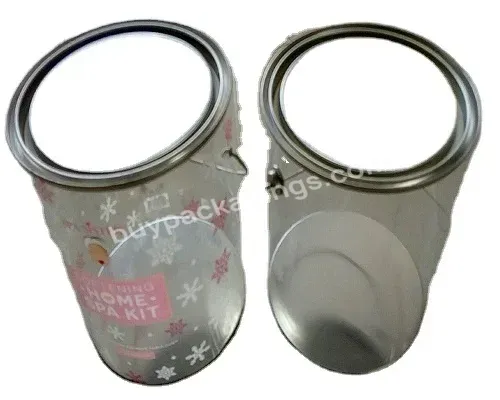 Factory Customized Design Round Pvc /pet Tin Can Food Tin Box