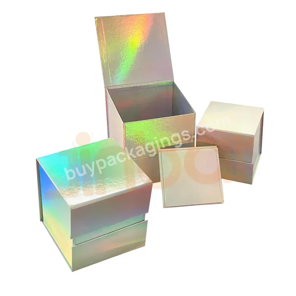 Factory Sample Logo Holographic Candle Boxes Custom Luxury Foldable Gift Box 4x4x4 For Men Birthday Set Basket - Buy Candle Boxes Custom Luxury,Foldable Gift Box 4x4x4,Gift Box For Men Birthday Set Basket.