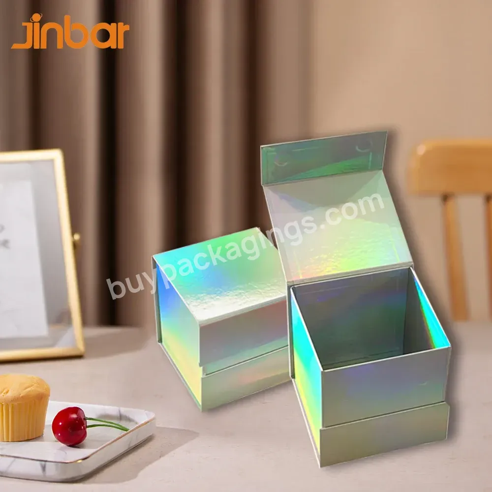 Factory Sample Logo Holographic Candle Boxes Custom Luxury Foldable Gift Box 4x4x4 For Men Birthday Set Basket - Buy Candle Boxes Custom Luxury,Foldable Gift Box 4x4x4,Gift Box For Men Birthday Set Basket.