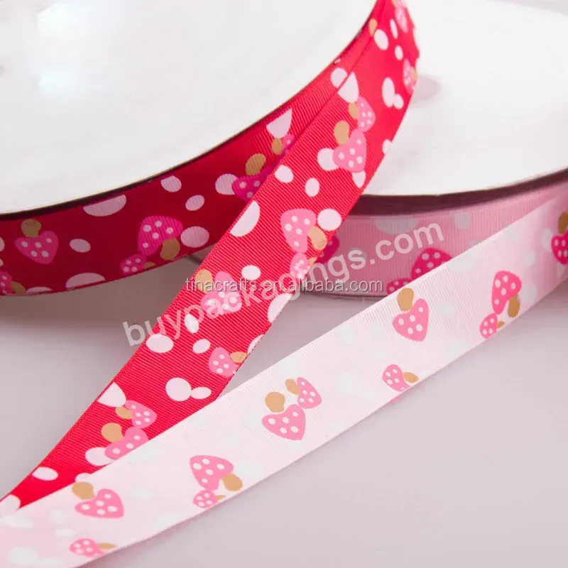 Fashion Grosgrain Ribbon With Colour Printed