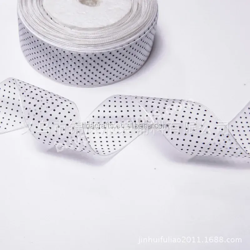 Fashion Organza Ribbon With Dot Printed