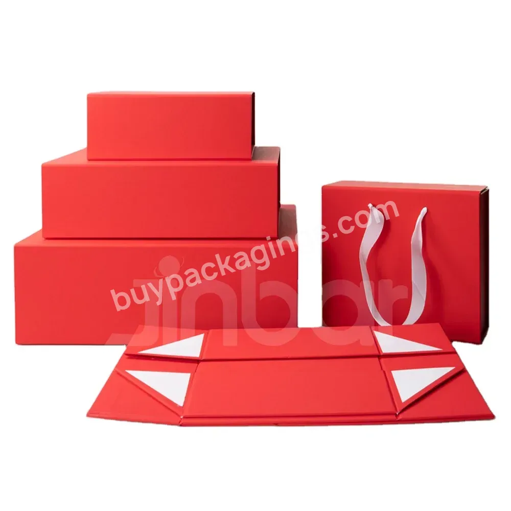 Flap Logo Size Gift Box Custom Gift Boxes Magnetic Gift Box Magnetic Foldable Customized With Logo Red Cardboard Paper Handmade