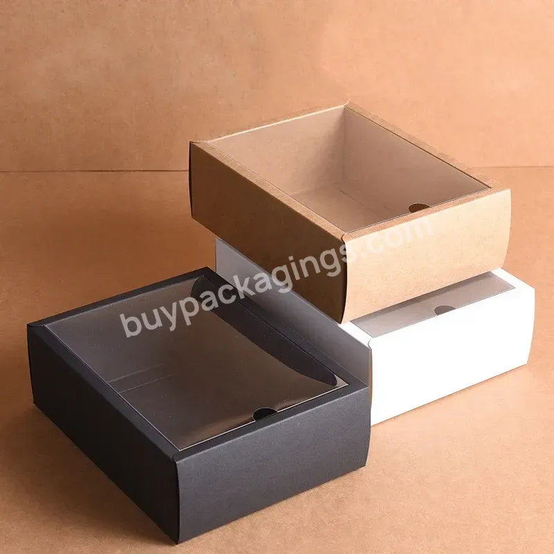 Folding Transparent Pvc Window Gift Packaging Box Candy Favors Arts Kraft Display Package Box