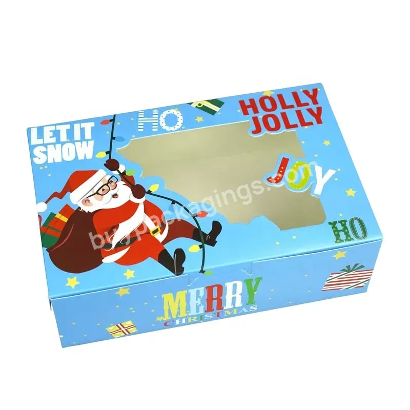 Free Sample Eco-friendly Custom Designed Disposable Christmas Matte Film White Deep Adjustable Window Cake Box