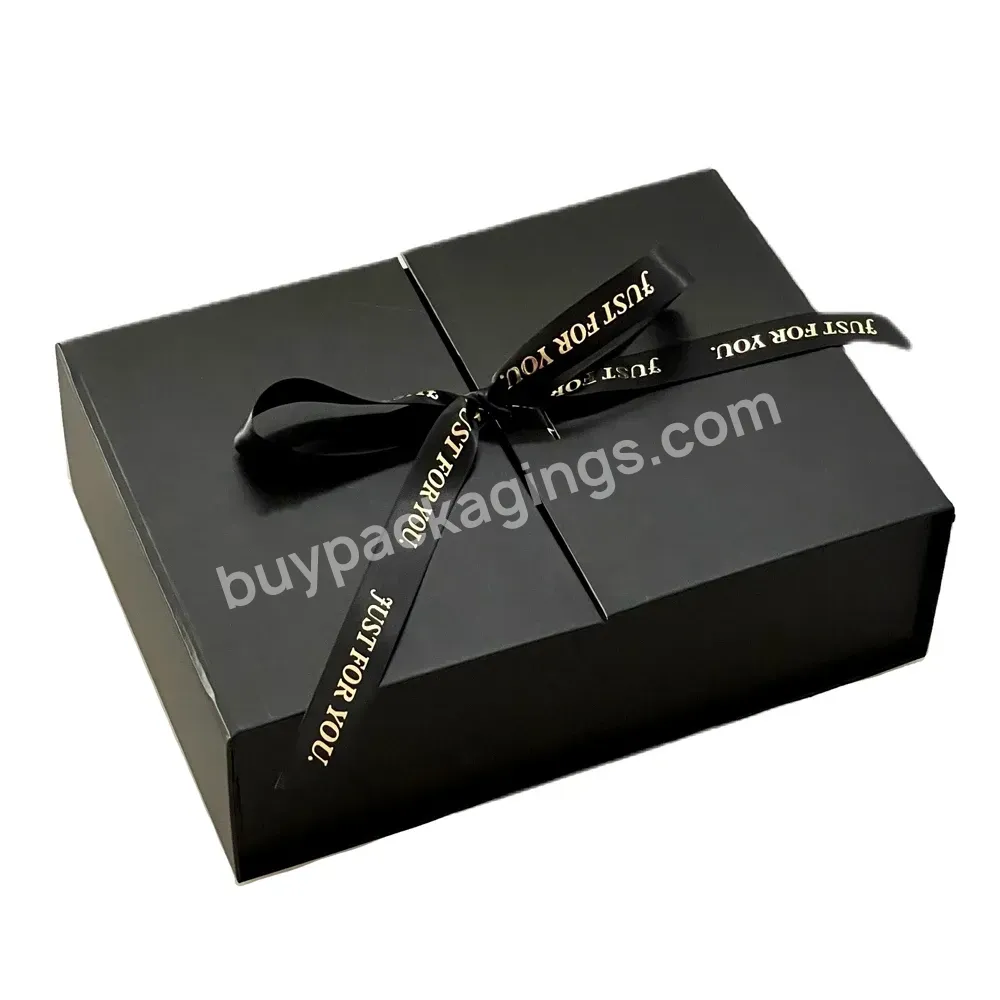 Gift Boxes Magnetic Clothing Box For Packaging Black Cardboard Paper Handmade Rigid Boxes Coated Paper Gift & Craft Accept