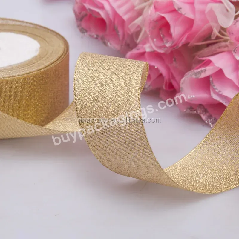 Gold Glitter Polyester Ribbon