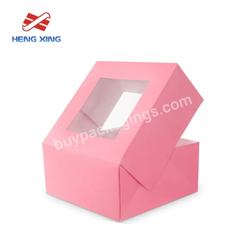 Hengxing Wholesale Custom Cake Box Pink Cake Boxes In Bulk Cake Box With Window