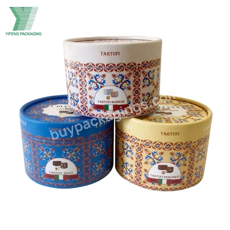 High-end Custom Cylindrical Food Grade Tea Coffee Chocolate Candy Paper Box Packaging Kraft Paper Canister Tubes For Tea Coffee