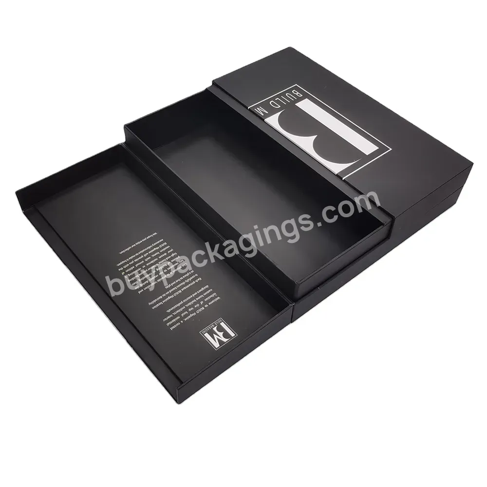 High Fashion Simple Design Black Matte Double Door Open Cardboard Box With Logo Printed For Luxury Jewelry Packaging