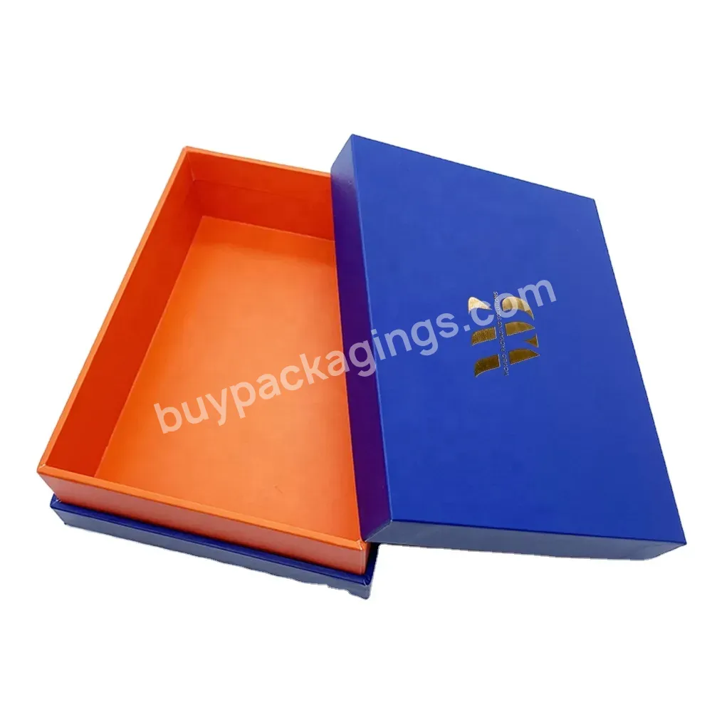 High Quality Blue Matt Lamination Lid And Base Box With Logo Gold Foil For Necklace Bracelet Gemstone Packaging - Buy Christmas Gift Packaging Lid And Base Gift Box With Your Logo Printed With Ribbon Bow For Lipgloss Packaging For Girlfriend,Elegant