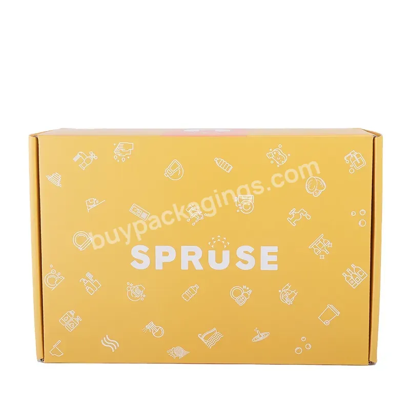 High Quality Custom Printed Bright Yellow Corrugated Cardboard Paper Packaging Mailer Box For Sunglasses Shipping