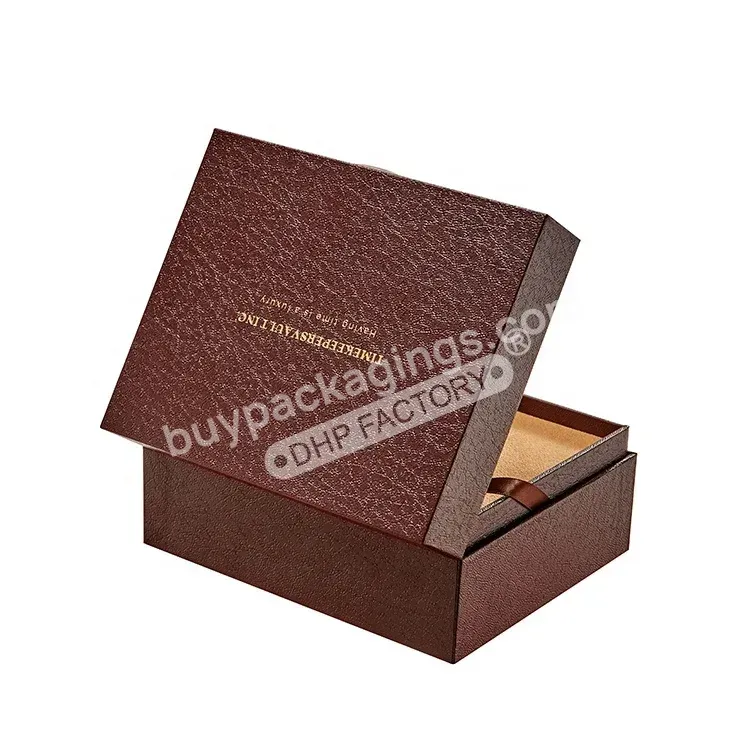 High Quality Customized Gold Foil Stamping Logo Texture Paper Rigid Cardboard Mount Velvet Women Watch Set Packaging With Boxes