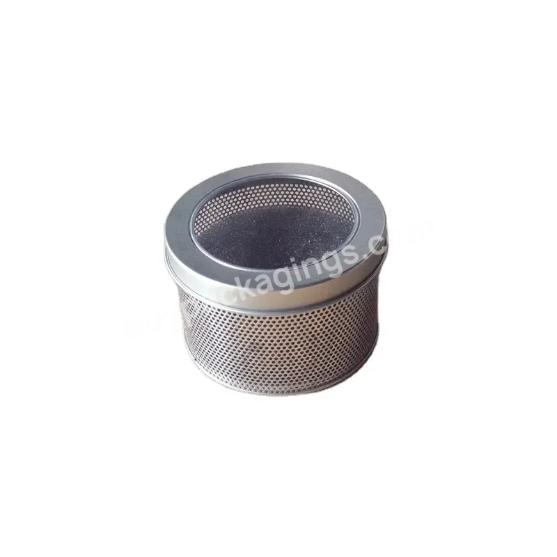 High Quality Round Shape Tiny Metal Tin Cans With Pvc Window Mesh Lid Watch Tin Box Packaging