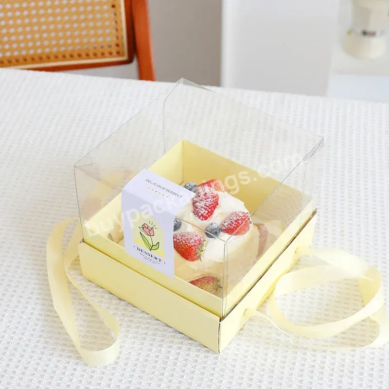 Holiday Gift Baking Birthday Cream Mousse Dessert Valentine's Day Transparent Portable 4 Inch 6 Inch Cake Box - Buy Ice Cream Cake Boxes,Cream Wedding Cake Boxes,Decorative Cake Boxes.