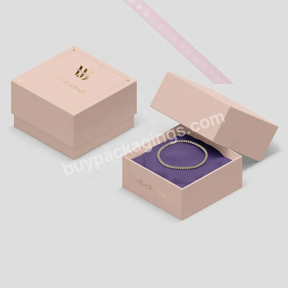 Hot Sale Matte Brown Square Embossed Logo Gold Foil Grey Board Lid And Base Gift Box For Bracelet Packaging - Buy High Quality Customized Design Perfume Bottle Box Cosmetic Packaging Playing Cards Box Packaging Custom Boxes,Customized Logo Printed En