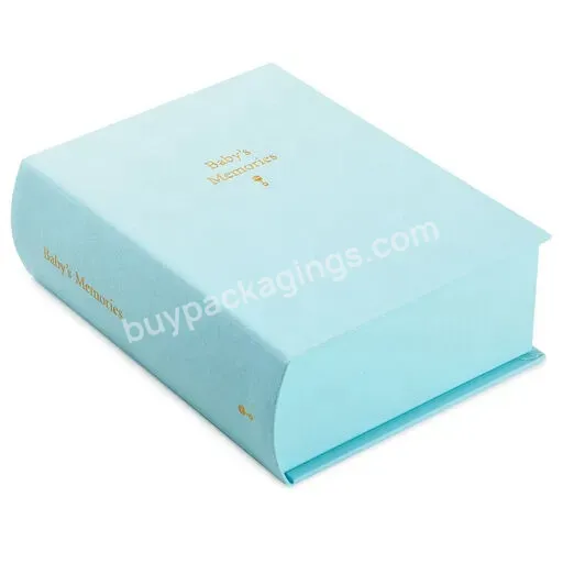 Hot Selling High Quality Handcrafted Wood Keepsake Box Memory Box Book Shaped Paper Photo Box