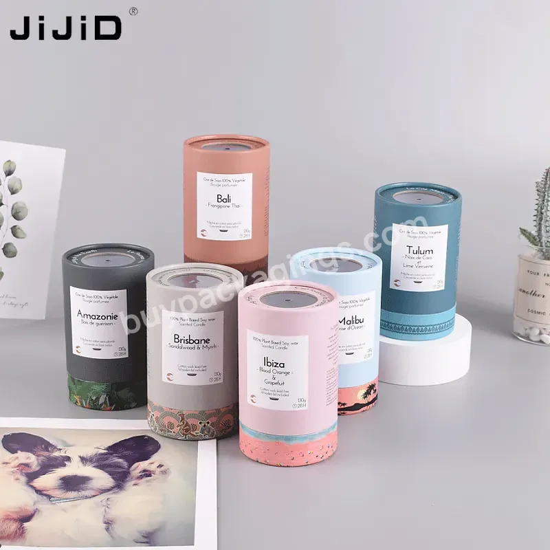 Jijid 100% Recycled Printing Cylinder Custom Toys Paper Box Cardboard Tube Cans Packaging With Lid