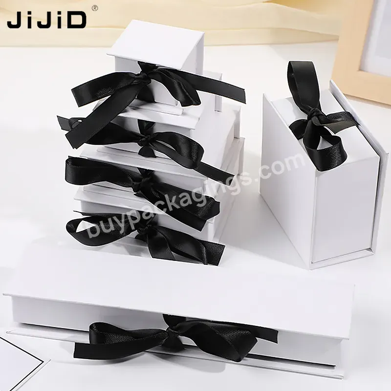 Jijid Cardboard Paper Jewelry Box Ring Necklace Earrings Jewelry Set Packaging Box With Ribbon Luxury Jewelry Packaging