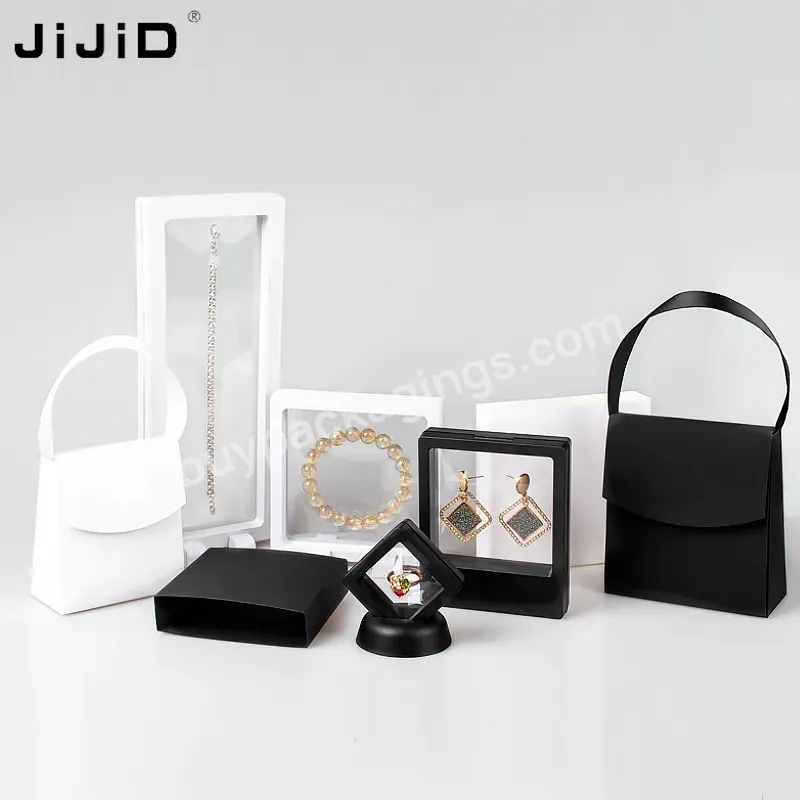 Jijid Colorful 3d Custom Packaging Free Stand Plastic Floating Frame Memmbrane Pe Film Display Gift Jewelry Box