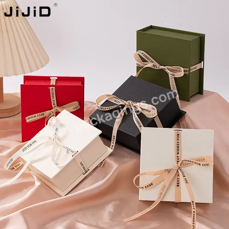 Jijid Custom Eco Paper Necklace Ring Jewellery Gift Luxury Jewelry Packaging Box With Ribbon