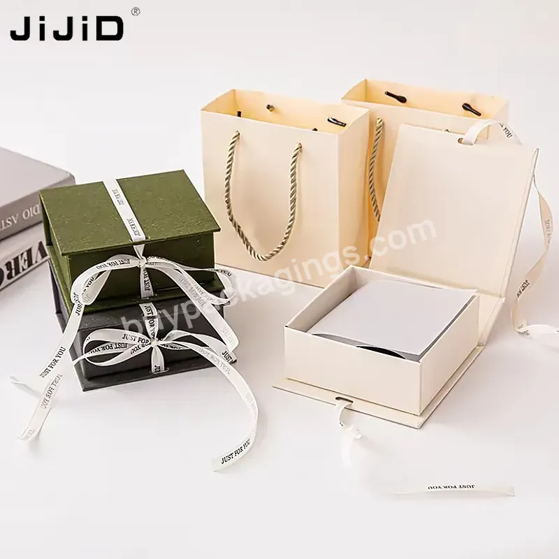 Jijid Custom Eco Paper Necklace Ring Jewellery Gift Luxury Jewelry Packaging Box With Ribbon