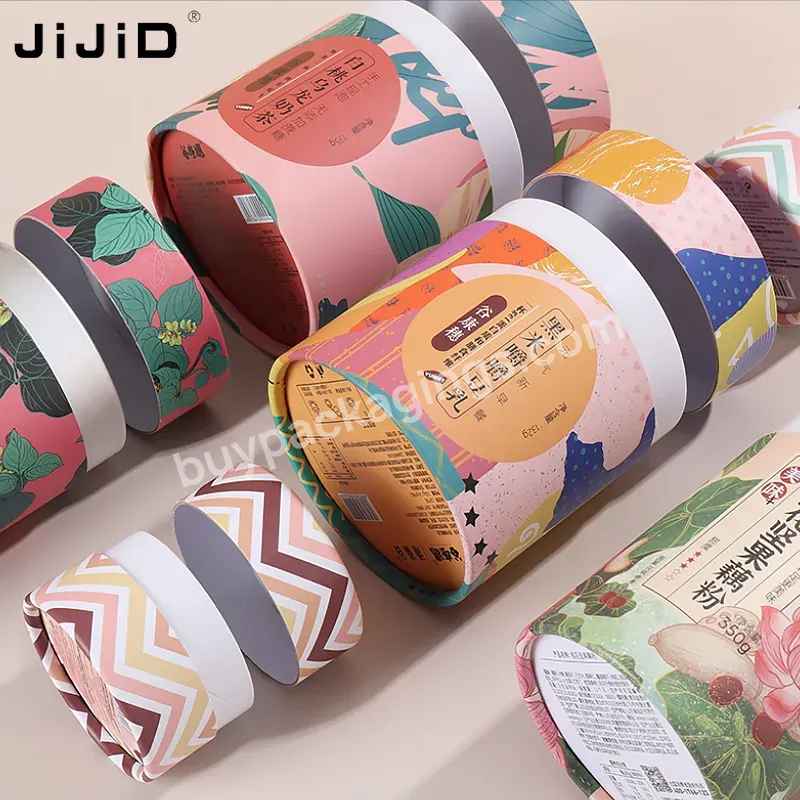 Jijid Custom Food Grade Cylinder Container Tea Packaging Paper Tube Can