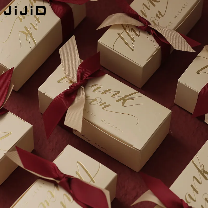 Jijid Custom Gift Wedding Candy Storage Box Favors Christmas Paper Square Candy Packaging Luxury Empty Chocolate Bonbon Gift Box