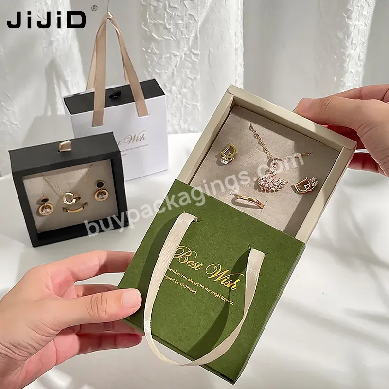 Jijid Custom Logo Jewelry Packaging Earring Necklace Bracelet Luxury Jewelry Packaging Cardboard Jewelry Box With Velvet Insert - Buy Custom Luxury Velvet Jewelry Box Gift Jewelry Box,Gift Box With Velvet Insert,Velvet Packaging Box Factories.