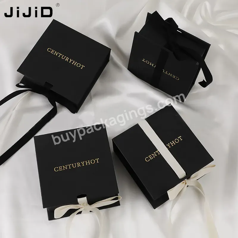 Jijid Custom Luxury White Small Jewelry Cardboard Paper Box Use For Bracelet Necklace Storage With Ribbon Accept Sample Design - Buy Flap Gift Box With Ribbon,Jewelry Box And Pouch,Paper Jewelry Box And Pouch.