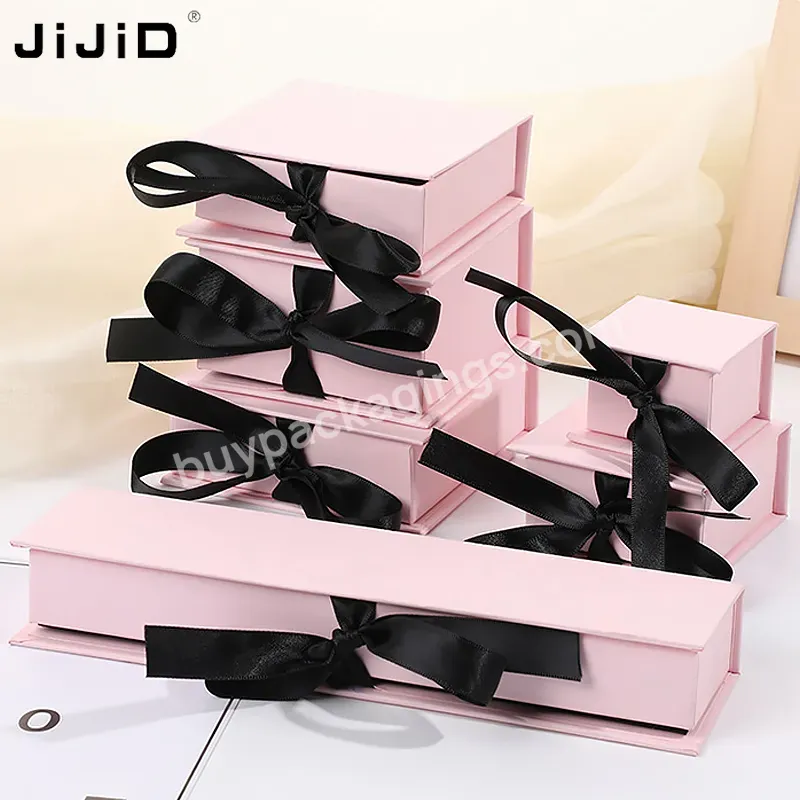 Jijid Foldable Jewelry Packaging Box Book Shape Magnetic Cardboard Luxury Jewelry Packaging Jewelry Gift Boxes With Bow Ribbons - Buy Magnetic Jewelry Box Ribbon,Magnetic Cardboard Jewelry Box,Foldable Jewelry Packaging Box.