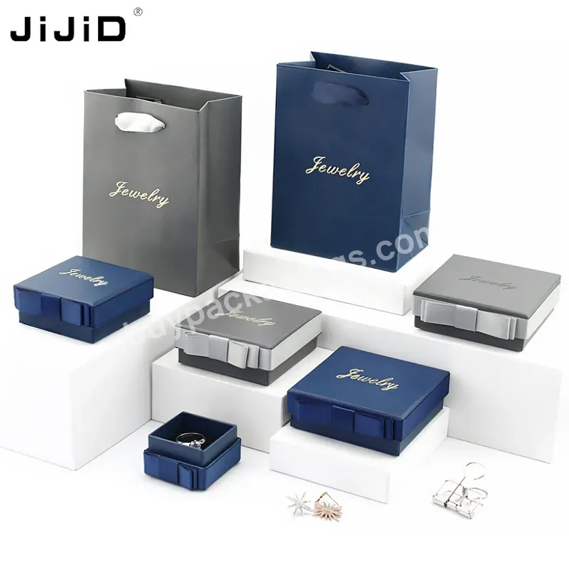 Jijid Pink Green Bow Accessories Packaging Box Paper Gift Box Necklace Ring Earrings Luxury Jewelry Packaging Box