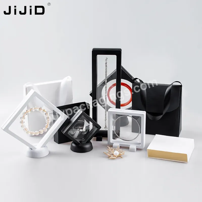 Jijid Popular Display Box Packaging Case For Necklace Bracelet Black White Acrylic Transparent Plastic Display Jewelry Box - Buy Showing Packaging Box 5*5cm9*9*2 Transparent Jewelry Display Box Suspended Floating Holder,3d Display Plastic Floating Pa