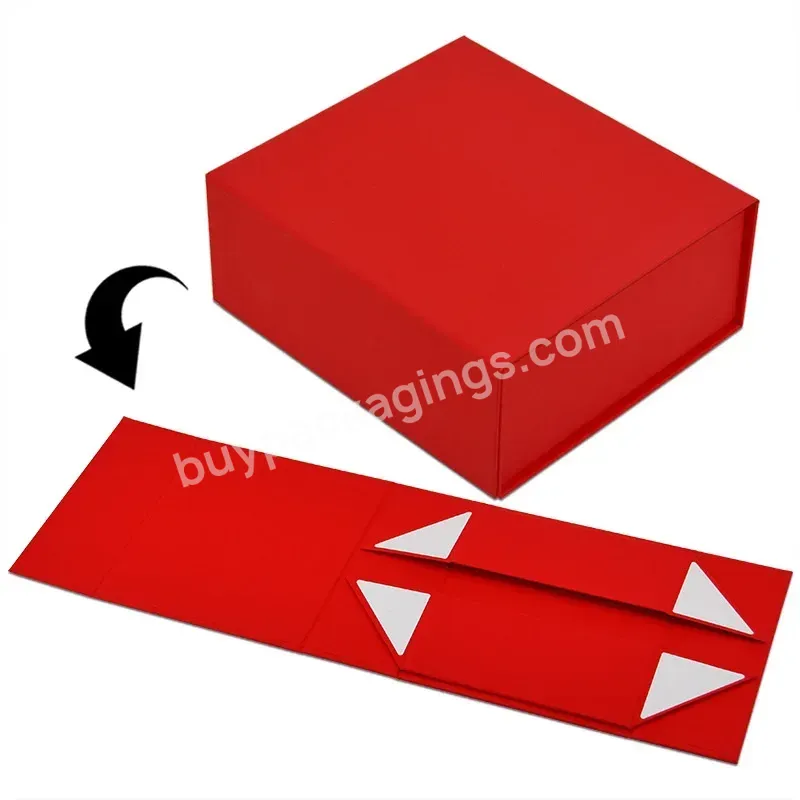 Jinabr Wholesale Custom Premium Flat Cardboard Red Magnetic Gift Box Collapsible Foldable Packaging Boxes - Buy Red Magnetic Gift Box,Premium Flat Pack Custom Logo Rigid Cardboard Paper Gift Matte Black Collapsible Foldable Packaging Boxes,Custom Pri